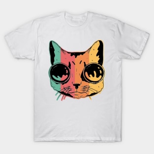 Steampunk Goggles Cat Retro Vintage Hip Kitty T-Shirt